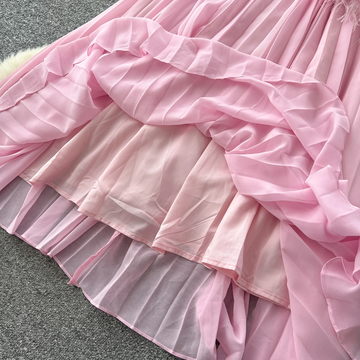 Chic vintage long sleeve rhinestone O-neck mesh Elegant Fairy korean fashion Boho women clothing dress