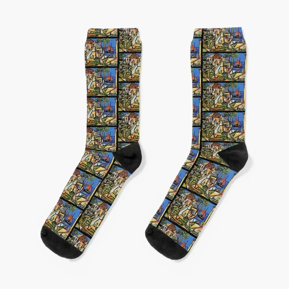 

South of France by Colin Michael Socks funny gift funny sock kids Heating sock Socks For Girls Men's