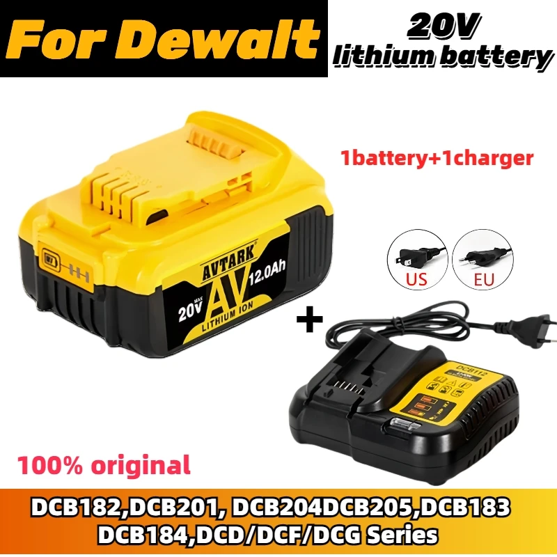 

Аккумулятор Avtark для электроинструментов Dewalt 18 в 20 в, перезаряжаемый, аксессуары для электроинструментов, сменная литиевая батарея DCB200 DCB184 DCB180