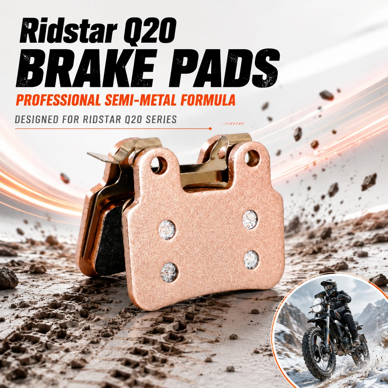 

High Performance OEM Alternative: Semi-Metallic Pads for Ridstar Q20/Q20Pro/H26Pro/EKX X2/X21/Freego X2 – Fit XD/XOD