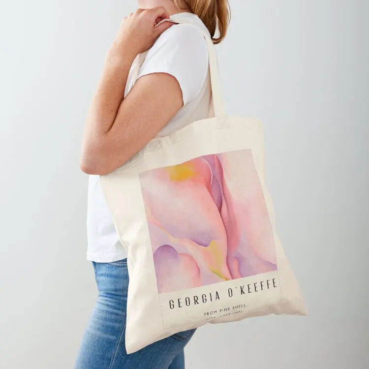 

Poster-Georgia O'Keeffe-From Pink shell Tote Bag Large bags for women cute pouch bag shopping bag Candy bags