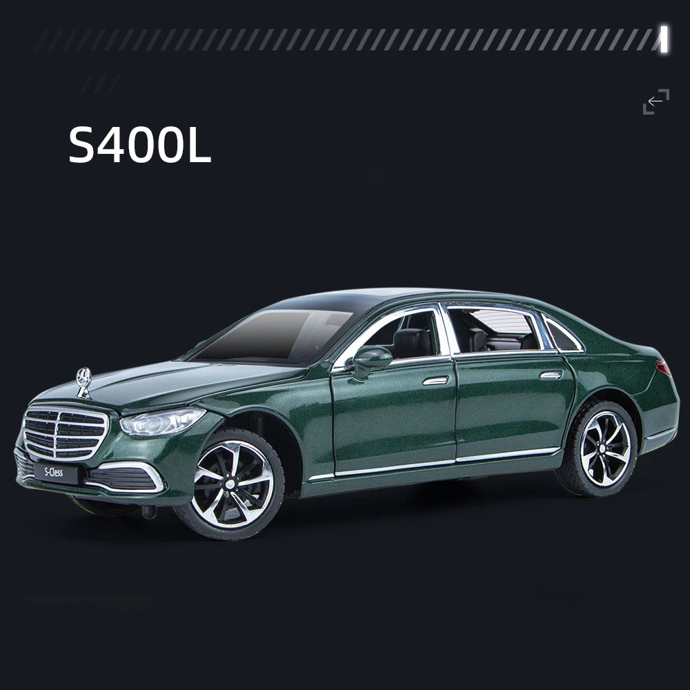 1:24 BENS S400 S-Class Alloy Model Car Toy Diecasts Metal Casting Sound and Light Car Toys For Children Vehicle