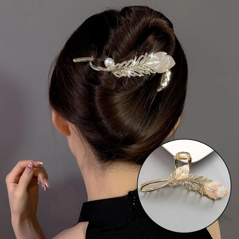 10cm  Feather Twist A Word Clip Hair Clip Shark Clip Side Clip Korean Version of The Hair Card Fashion Headdress Female