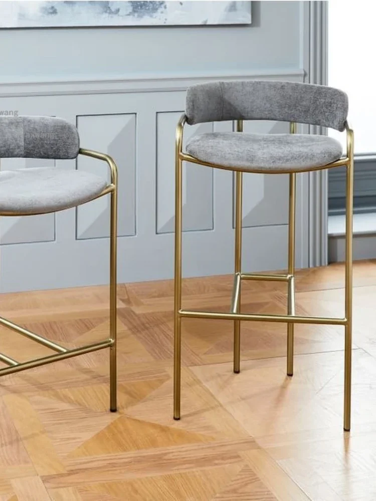 

Скандинавские барные стулья из кованого железа для гостиной, кухни, стойка регистрации, барный стул на высоких ножках, ресторанная стойка для приема, отдых