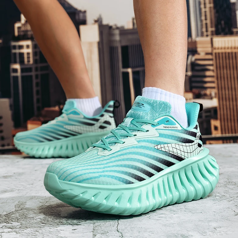 Neutral Hot Summer Running Shoes Lightweight Athletic Shoes Training Shoes Breathable Elastic Lacing Sneakers Very Good