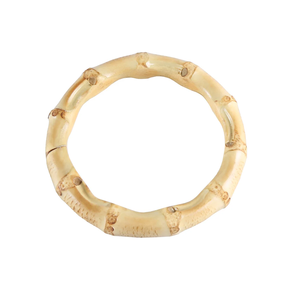 Nilerun Novelty Romantic Unisex Unique Handmade Wood Rattan Thick Natural Bamboo Root Bracelet Bangle for Couples Women and Men