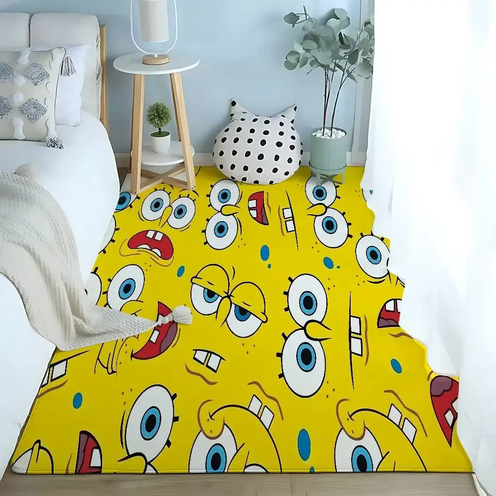 Cute S-SpongeBobs Square-Pants Floor Mats Home Laundry Rug Carpet For Living Room Decor Lounge Area Anti-slip Foot Mat Entrance