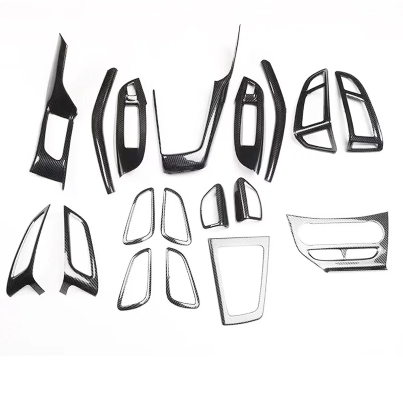 

Аксессуары для интерьера автомобиля, цветная Шестерня из углеродного волокна, крышка стеклоподъемника, панель рулевого колеса, центральное управление для Ford Focus MK3 2012