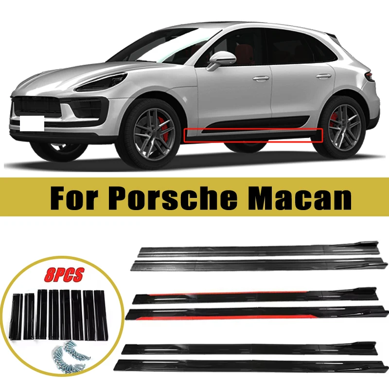 

Universal 2m/2.2m Car Side Skirt Extension SplitterBumper Racing Side Wing Bumper Lip Side Spoiler For Porsche Macan Accessories