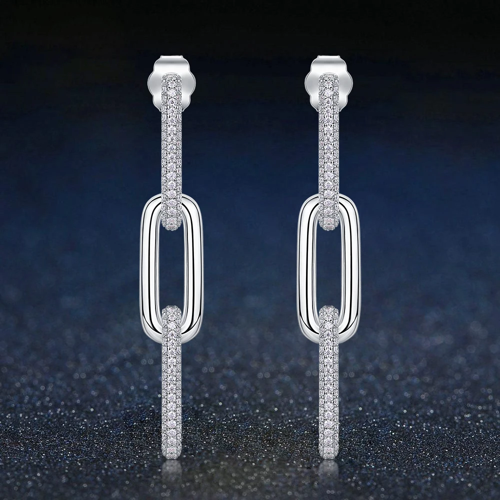 

2.06CTTW D Color Moissanite Drop Earrings for Women 100% 925 Sterling Silver Diamond Wedding Sparking Gift Elegant Fine Jewelry