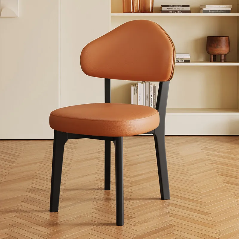 Modern Leather Dining Chairs Accent Nordic Wooden Dining Chairs Kitchen Restaurant Sillas Para Barra De Cocina ordic Furniture