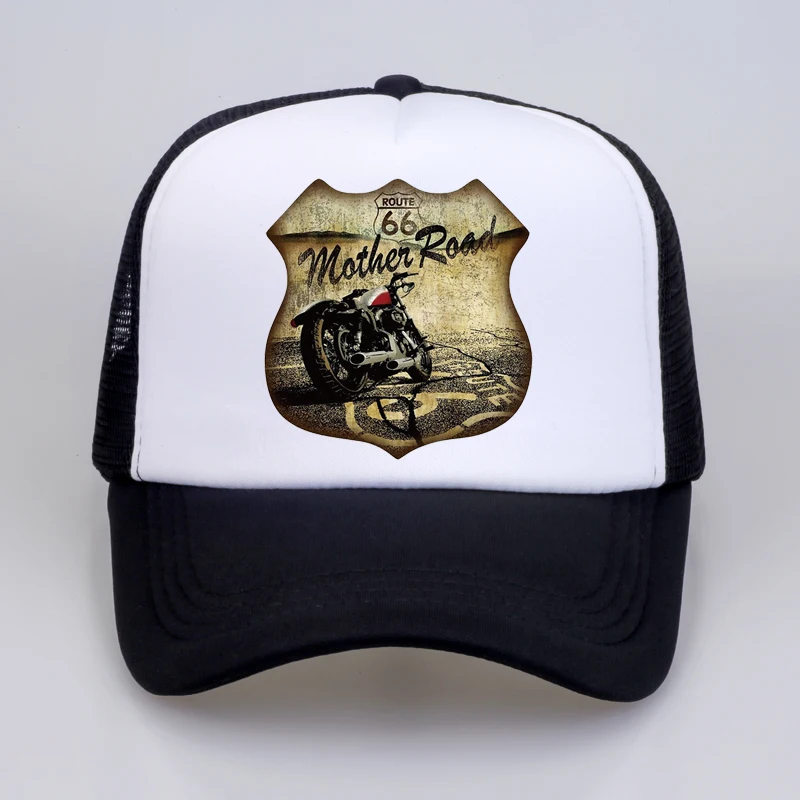 

Route 66 Vacation Highway Road Sign Unisex Trucker Hat Summer cool Mesh Baseball cap