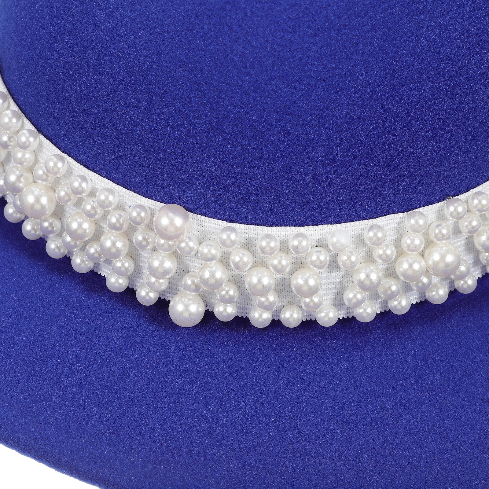 

Elegant Women Fedora Wool Felt Jazz Wide Brim Pearl Detachable Party Vintage Lady Lightweight Stylish Charming Hats For Women