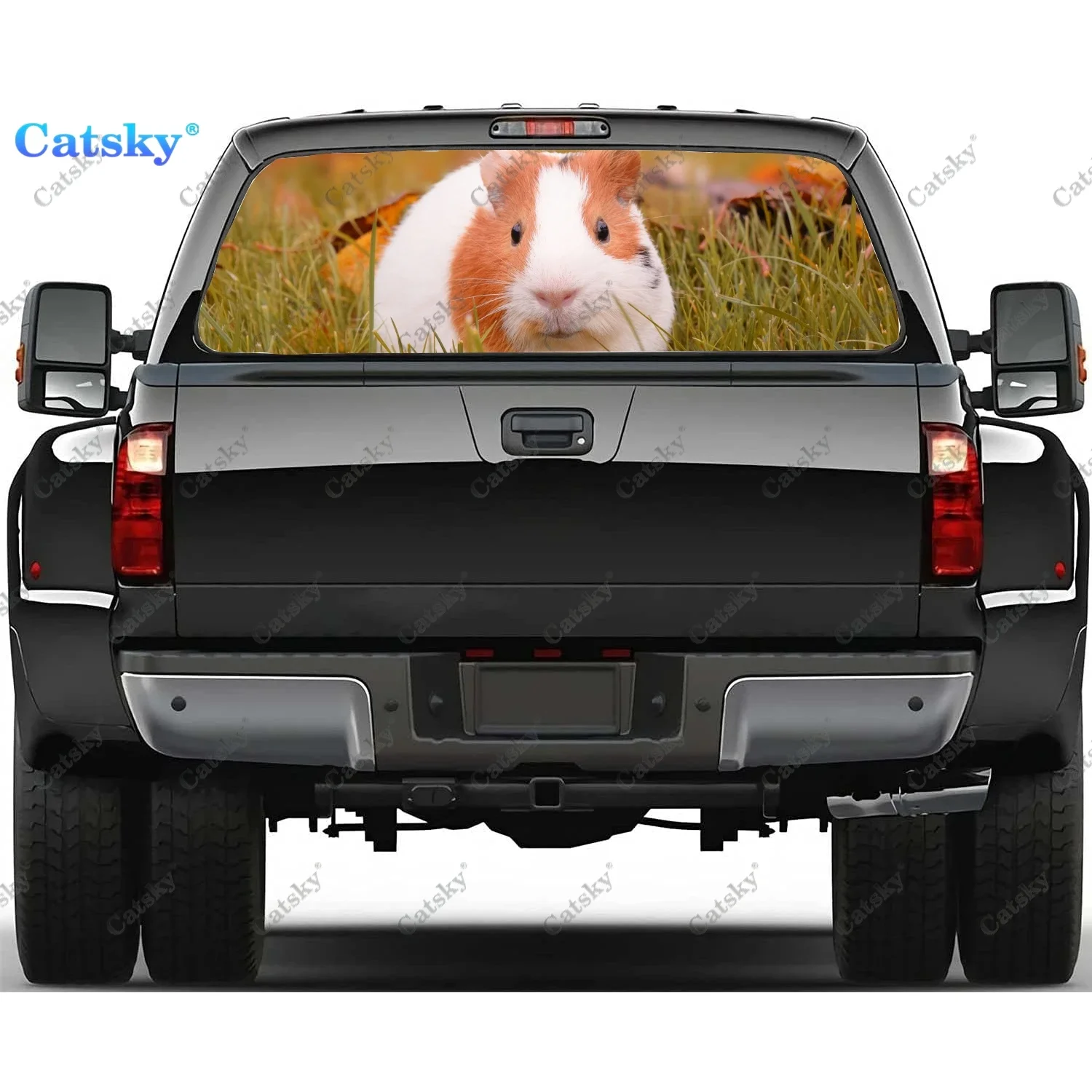 

Animal Guinea Pig Rear Window Decals for Truck,Pickup Window Decal,Rear Window Tint Graphic Perforated Vinyl Truck Sticker