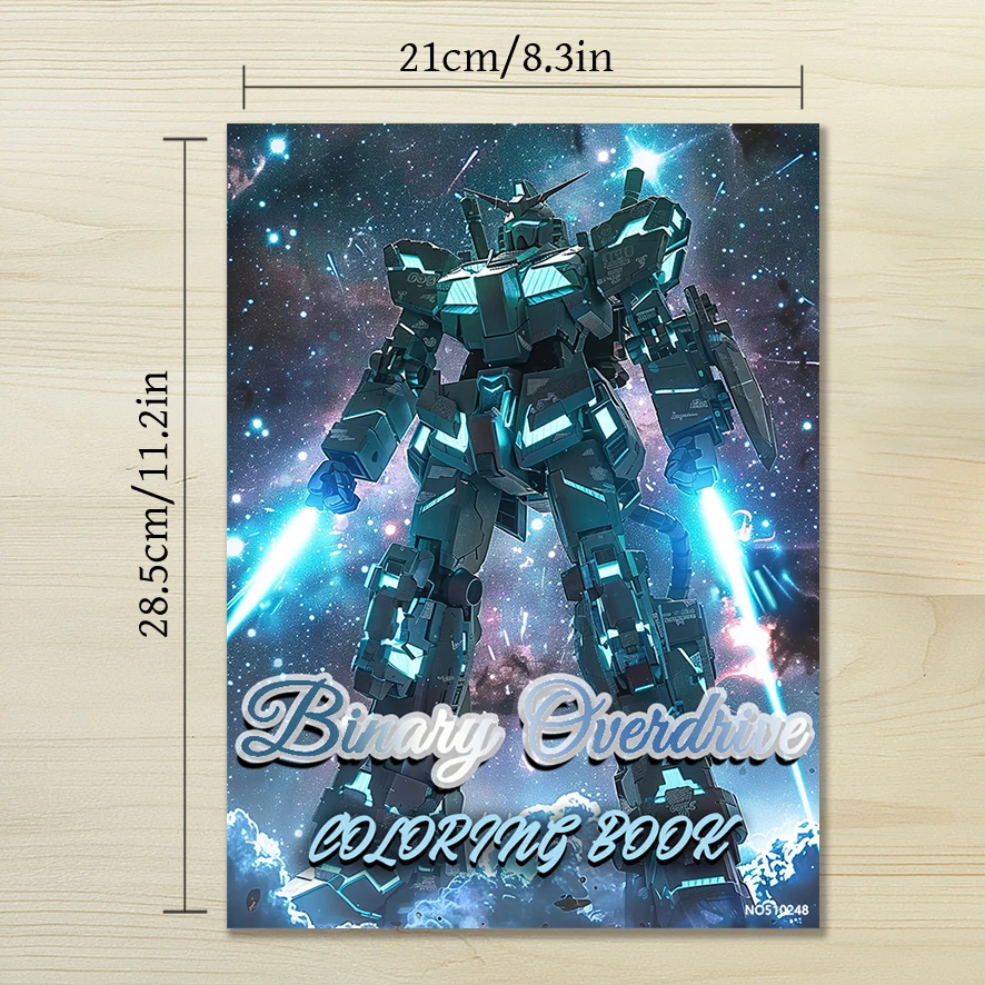 Libro para colorear Overdrive binario - Libro para colorear de 8,3 x 11,2 pulgadas y 22 páginas - Ayuda a reducir el estrés y aliviar las emociones