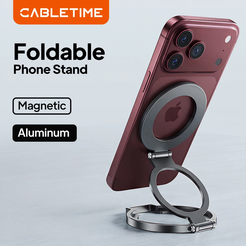 CABLETIME Magnetic Phone Ring Holder Stand Phone Stand For Strong Magsafe iPhone Duo iphone18 17 16 Pro Xiaomi Samsung Huawei