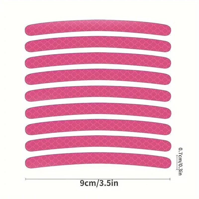 20 قطعة من إطارات السيارات، محاور العجلات، ملصقات عاكسة، متوهجة ملونة، ملصقات وردية ملونة، ديكورات السيارة #6