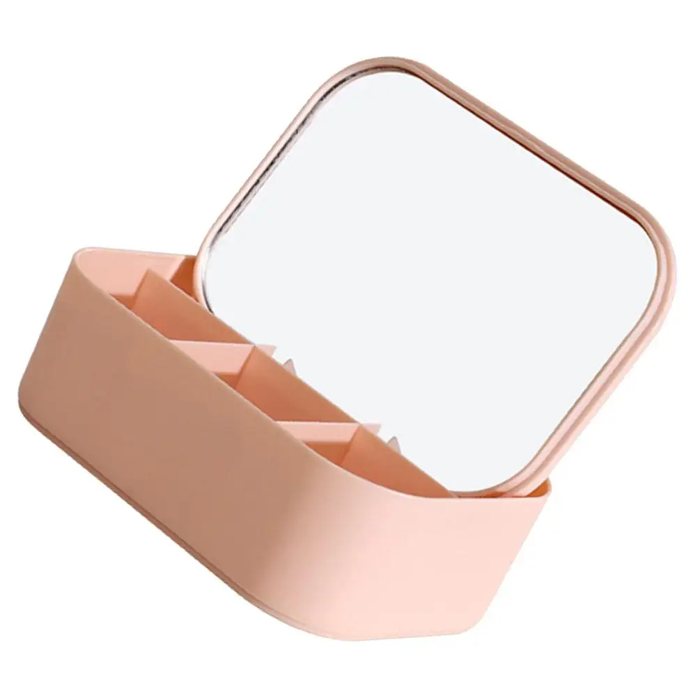 

Portable Beauty Storage Box Jewelry Case Travel Small Organizer Holder Mirror for Women Girls Mini Makeup Vanity Compact