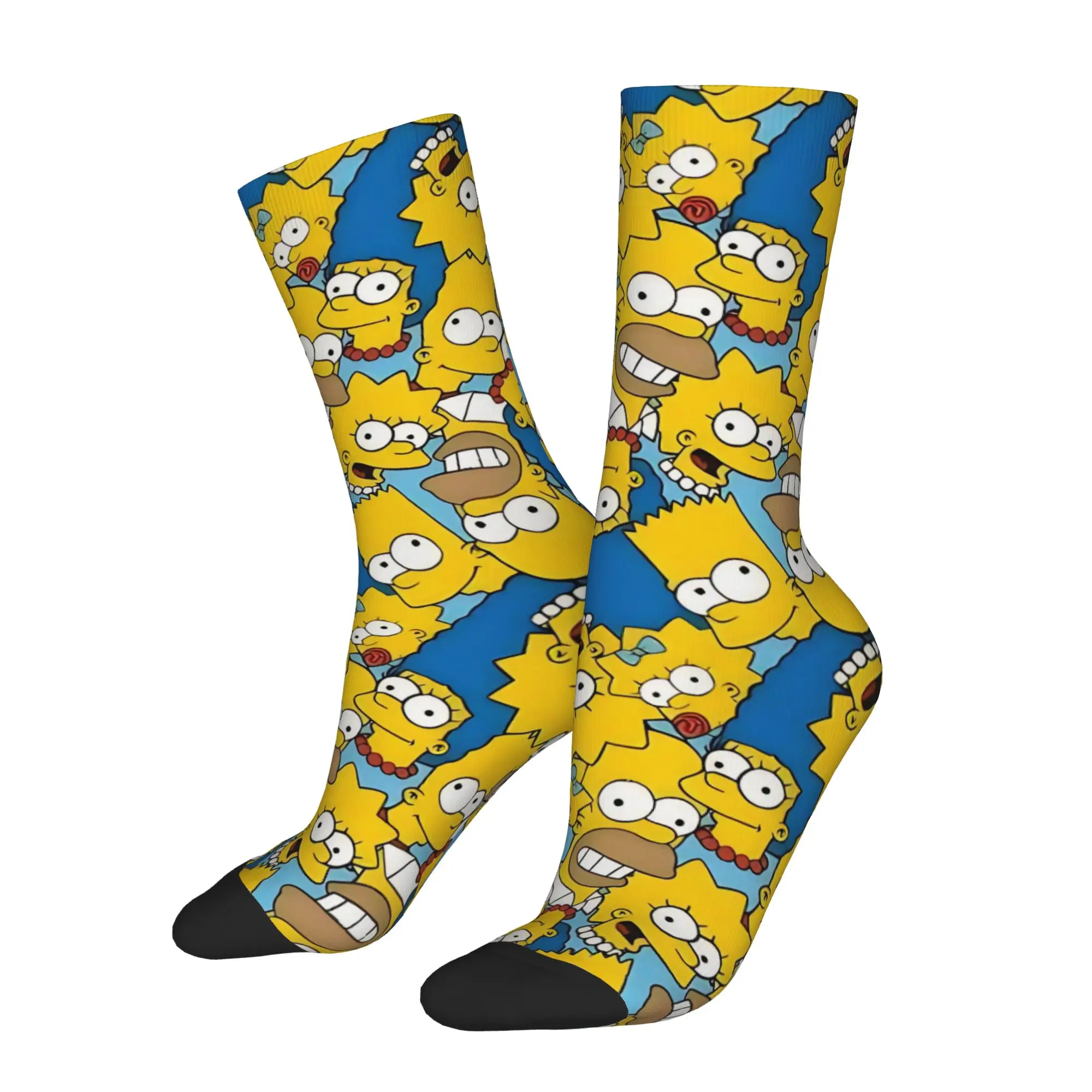 Winter Warm Casual Men's Women's Cartoon S-Simpsons Socks  Breathable Basketball Socks