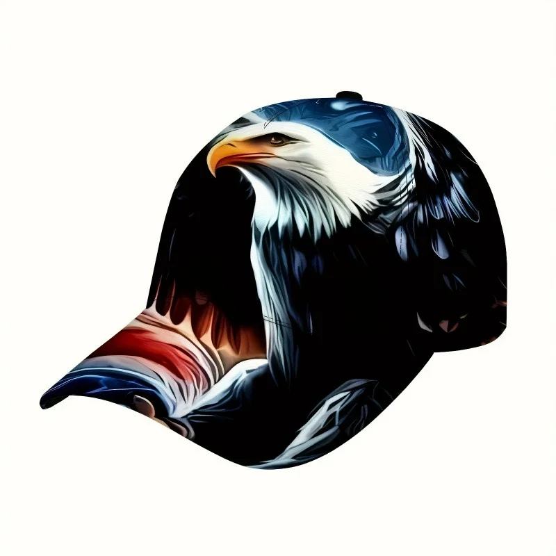 Unisex Fashionable American Eagle Animal Print Baseball Cap: Unique, Casual, Sun-Protective, Outdoor Stretchable Baseball Cap