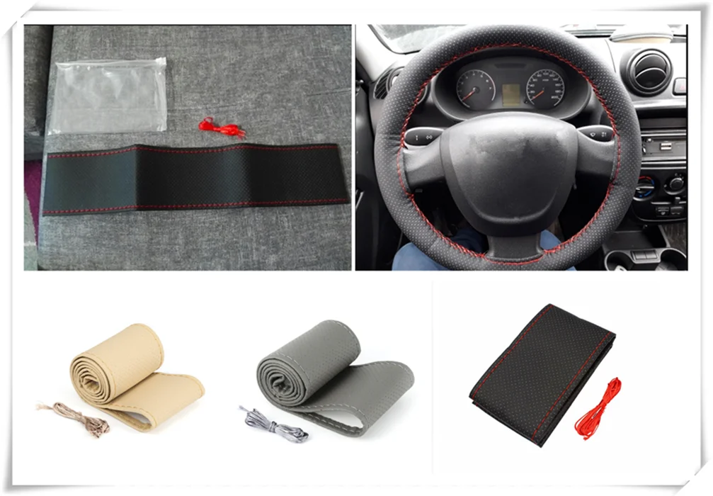 Capa de volante universal para carro, costurada à mão, 36 38 40CM para Honda Everus Clarity Civic Accord Urban.