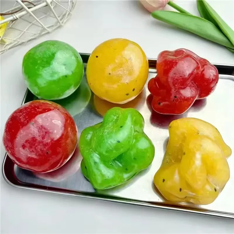 Watermelon Ice Sand Ball Stress Relief Fidget Toy Squeeze Squishy Plasticity Crunch ASMR Sound  Adult Toy for ADHD Autistic