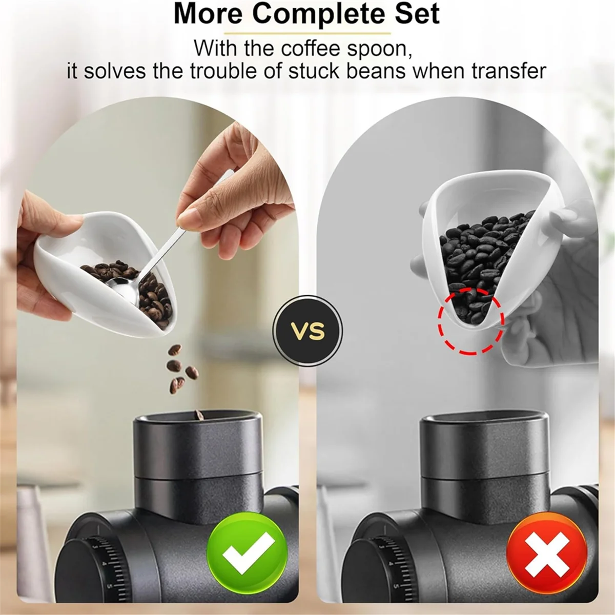 Taza dosificadora de granos de café, botella pulverizadora RDT y cuchara, Juego de 3 piezas, accesorios de barra de café, vasos dosificadores de cerámica blancos