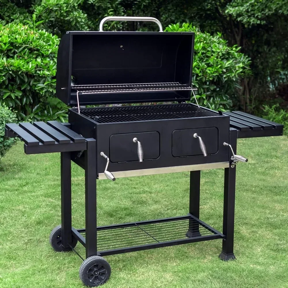 

Large Charcoal BBQ Grills With 794 SQ.IN. Cooking Area Camping Grill Barbecue Black Cool Camping Gear BBQ Grill