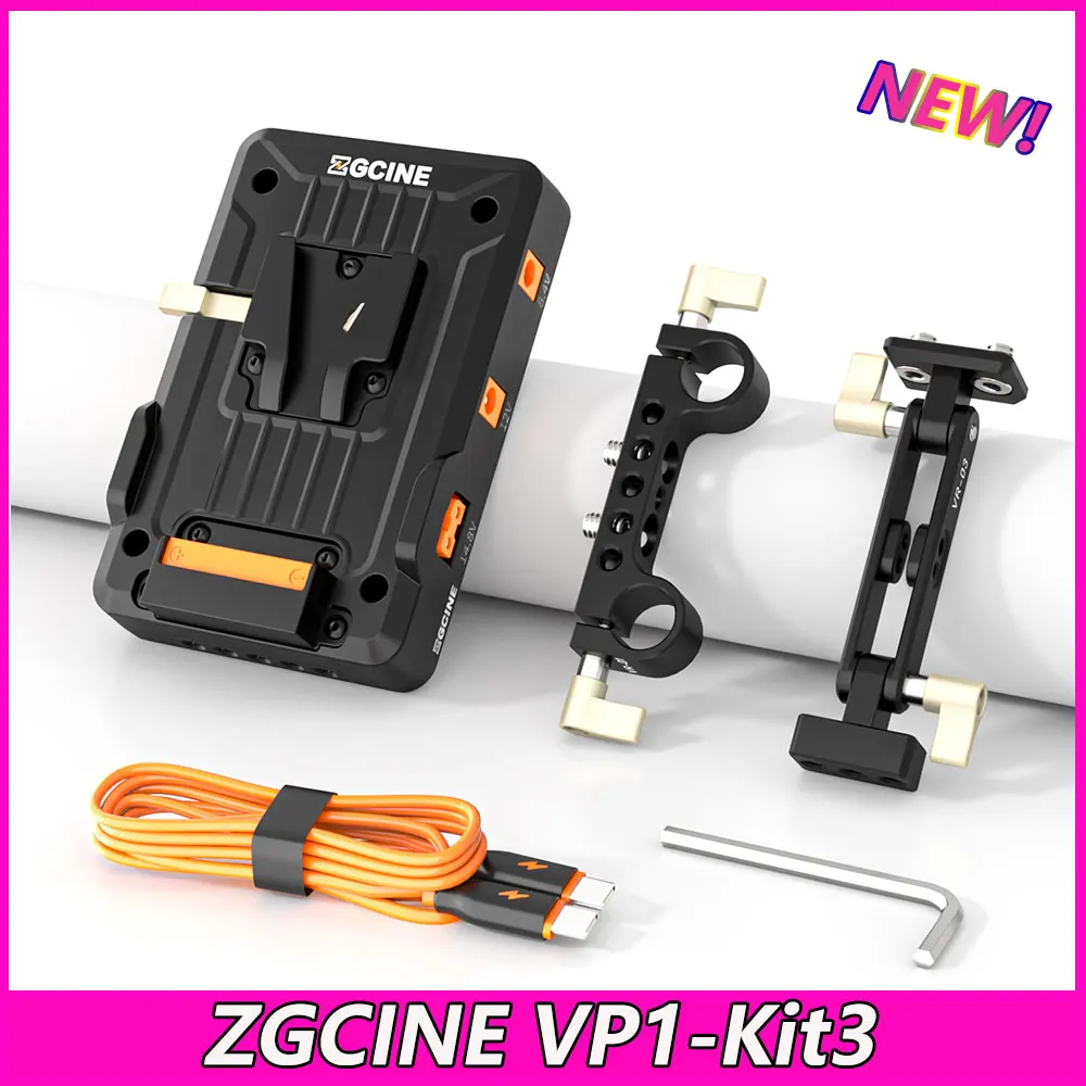 

ZGCINE VP1 kit3 V Mount Battery Adapter Plate with 15mm Rod Clam Adjustable Arm Accessories for Canon Sony DSLR Cameras