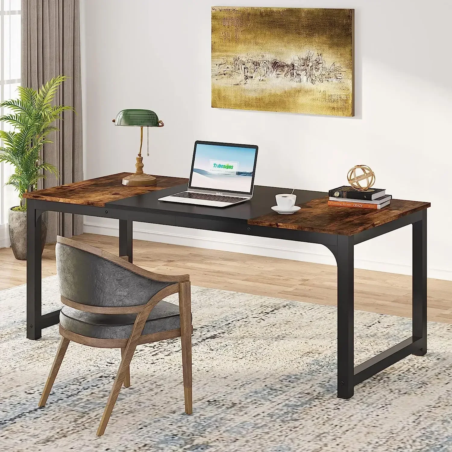 Tribesigns Modern Computer Desk, 63 x 31.5 inch Large Office Desk Computer Table Study Writing Desk Workstation for Home Office,