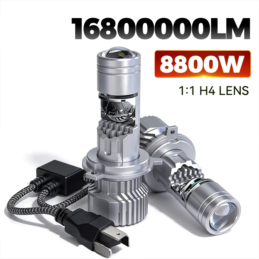 16800000LM H4/9003/HB2 LED Headlight Bulb Projector Lens Canbus Super Bright LED 6000K Hi/Low Light Apply To Car&Motorcycle