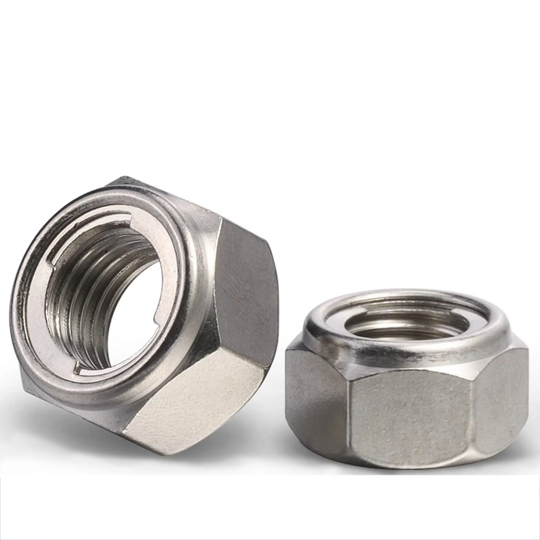 M3 M4 M5 M6 M8 M10 M12-M30 304/316 Edelstahl Metrische Vollmetall-Einsatz-Sechskant-Selbstsichernde Mutter Sicherungsmutter DIN980 GB6184 – Detail 4