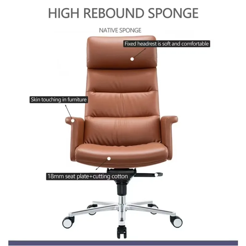Executive High Back Lift Chair Two-Tone PU Leather Office Desk Chair Modern Style for Waiting Room or Gamer Seat