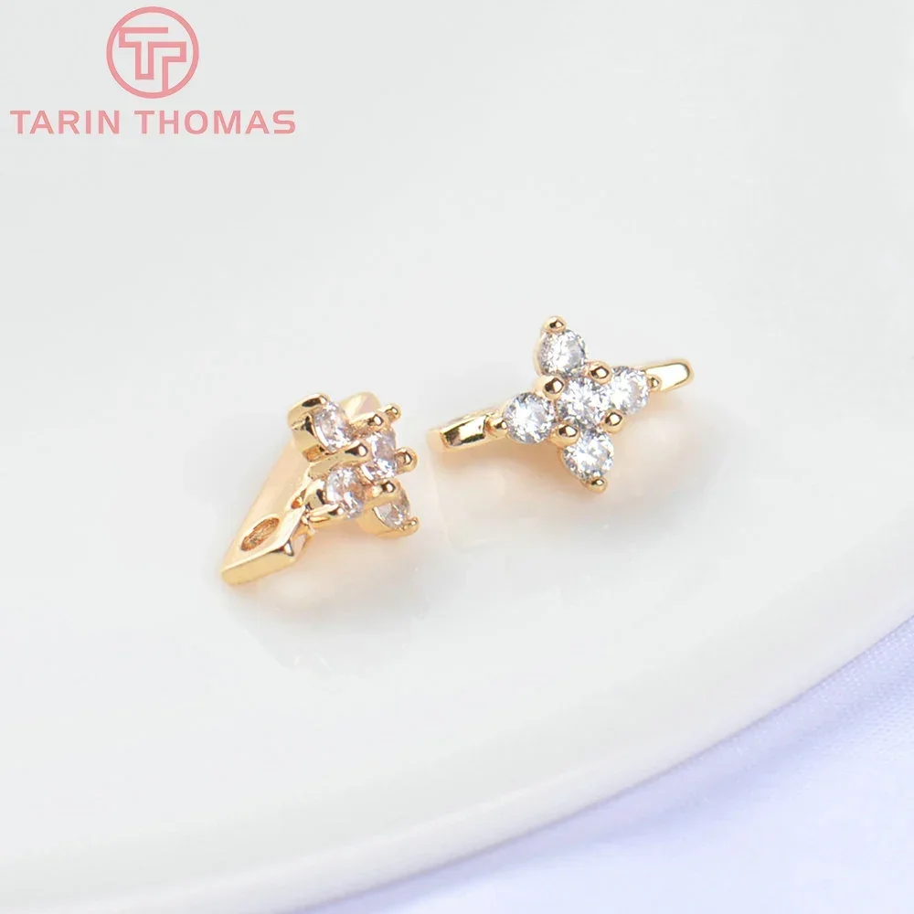 (5511) 24K Gold Color Brass with Zircon Multiple Styles Necklace Bracelet Connector High Quality Diy Jewelry Accessories
