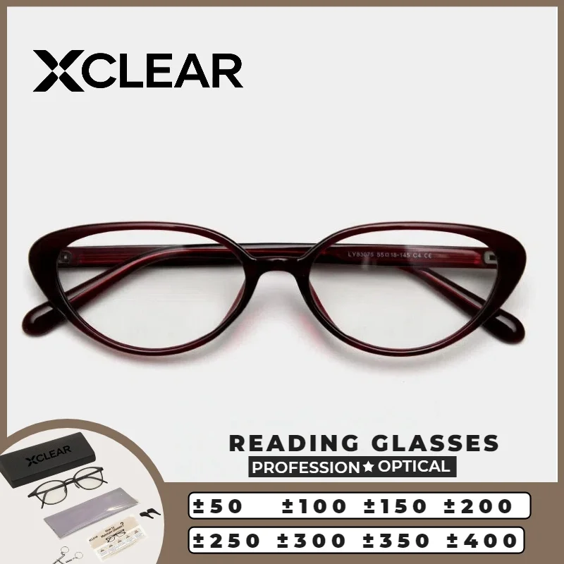 

XCLEAR Classic Cat Eye Women Reading Glasses Anti Blue Light Computer Glasses Myopia Glasses Progressive Prescription Eyeglasses
