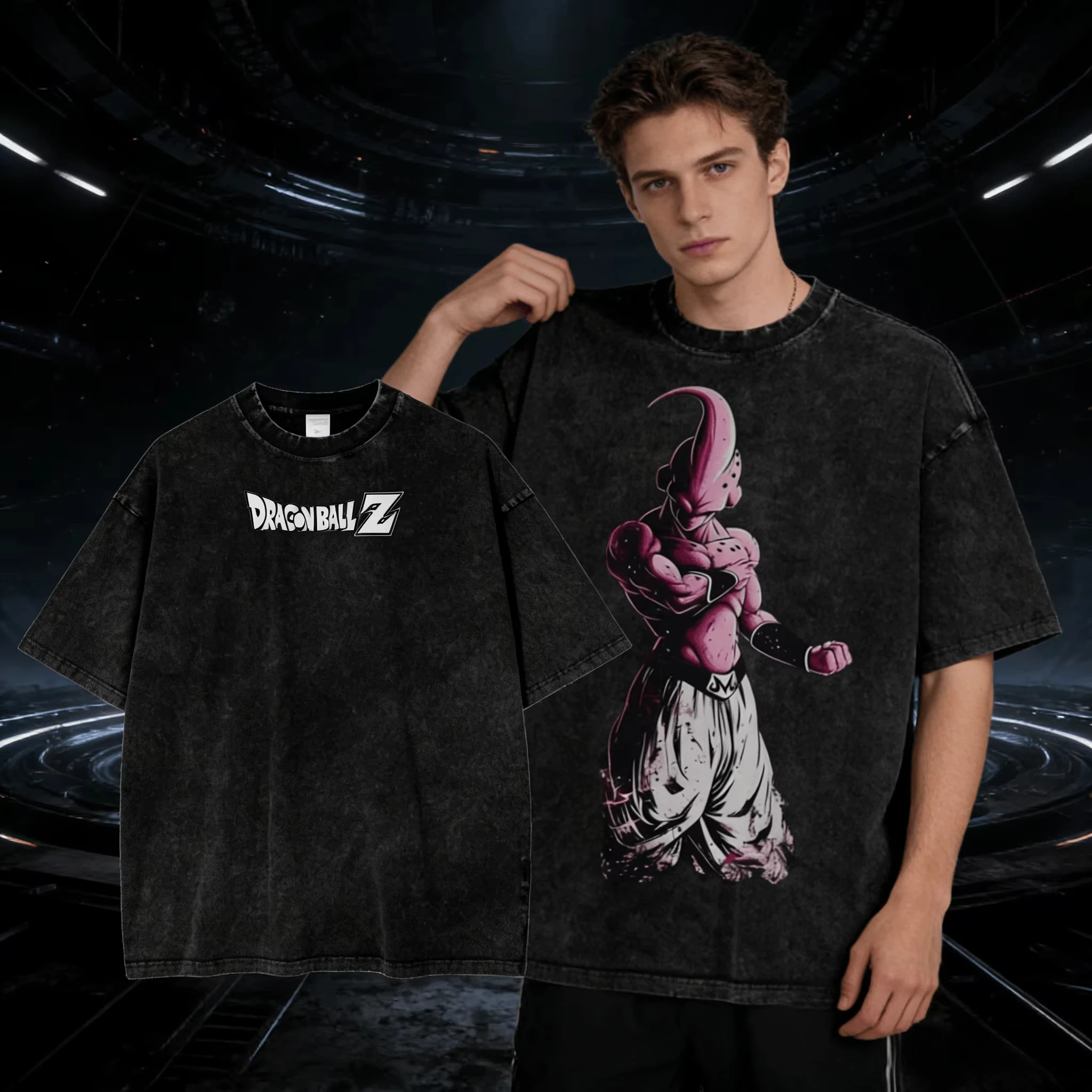 Camisetas de Verano 2026 con Estampado Vintage de Dragon Ball, Camisetas Unisex Extra Grandes de Algodón Lavado, Camisetas de Anime con Cell, Majin Boo, Super Saiyan Gohan