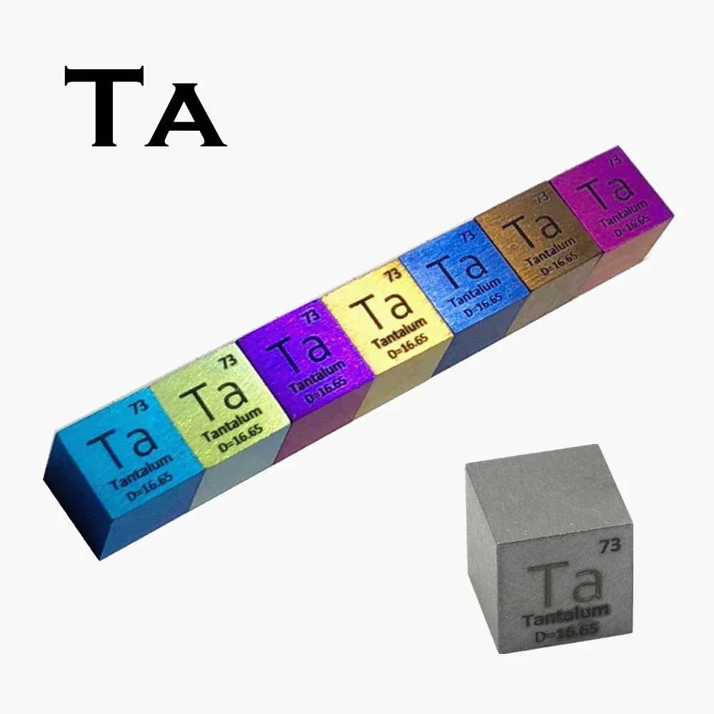 99.95% Rainbow Metal Tantalum Carved Element Periodic Table Pure Ta Cube for Gifts, Hobbies ,Crafts Display,Collection