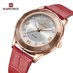 NAVIFORCE Brand Women Watch Fashion Casual Female Waterproof Quartz Wristwatch Leather Belt Ladies Luxury Clock Reloj Mujer 2024