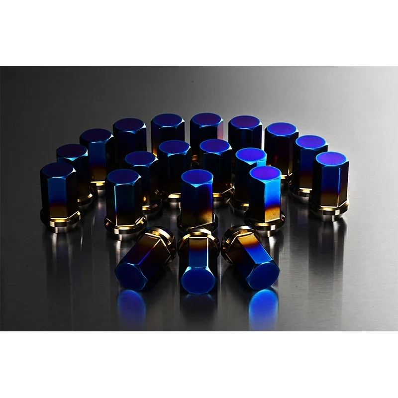 Car Titanium Alloy Brunt Blue Wheel Nuts Wheel Titanium Lug Nuts M12x1.5/M12x1.25