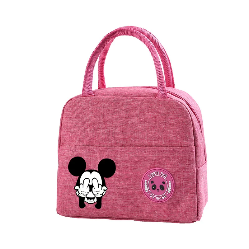 2024 Disney mickey Minnie Mouse Aluminum Foil Insulation Bags Portable Pouch Food Picnic Fresh Cooler  Lunch Bag for Women Kids