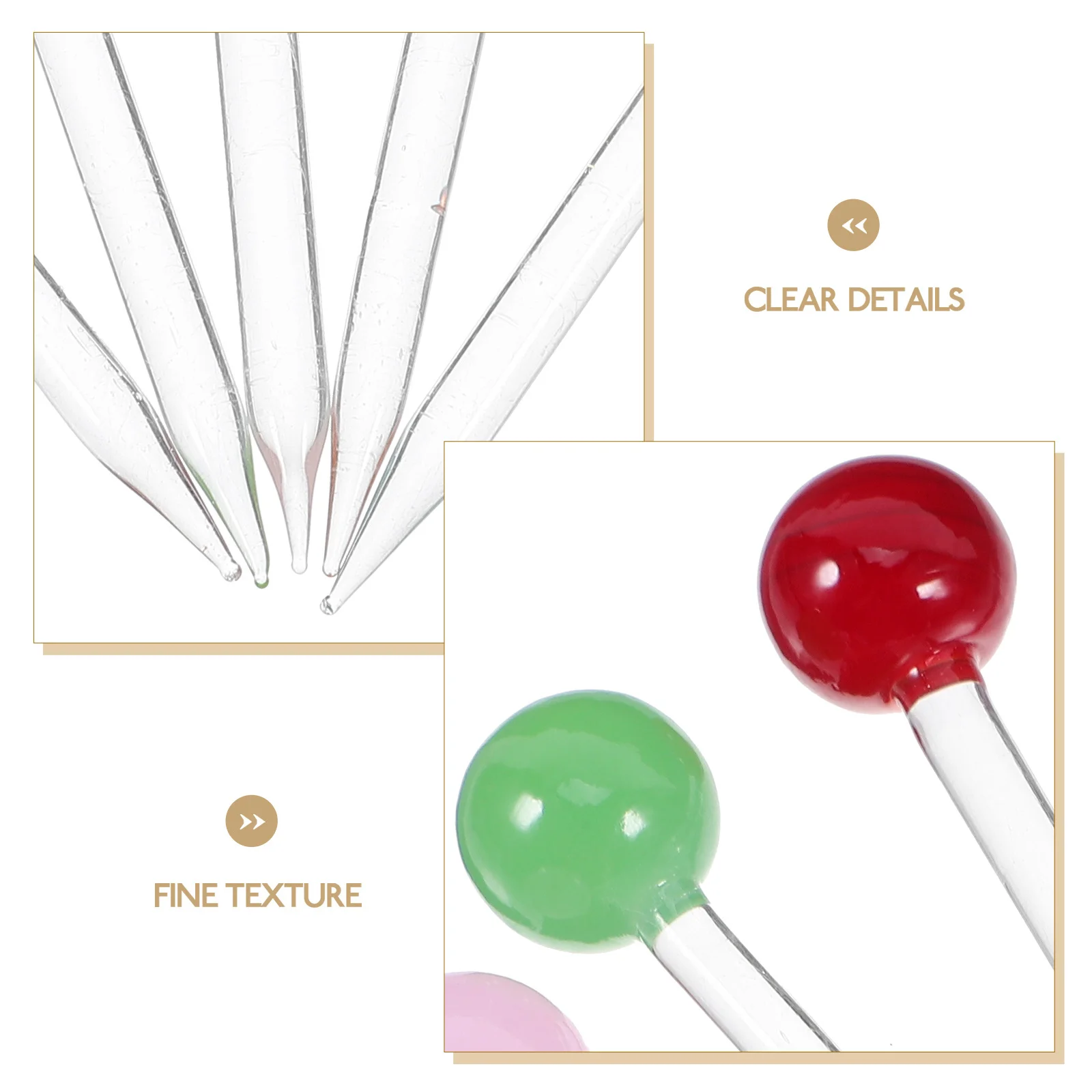 

5Pcs Reusable Glass Skewers for Garnishing Appetizers and Desserts Holiday Dinner Essentials Glass Fruit Picks