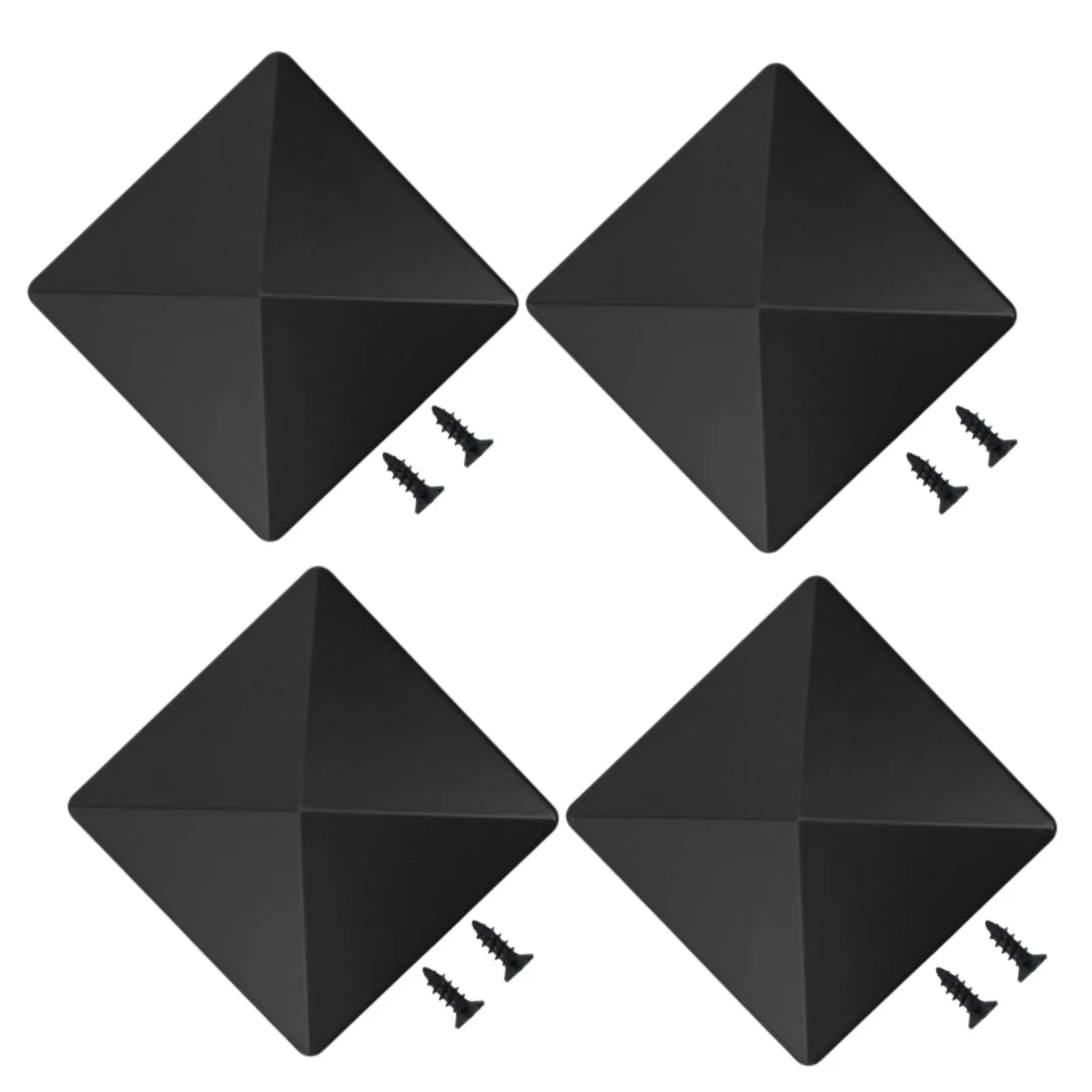 

102.5*102.5 Mm Black Plastic Pyramid Cap Recessed Holes Stainless Steel Screws Recommended Weather Resistant Easy Installation
