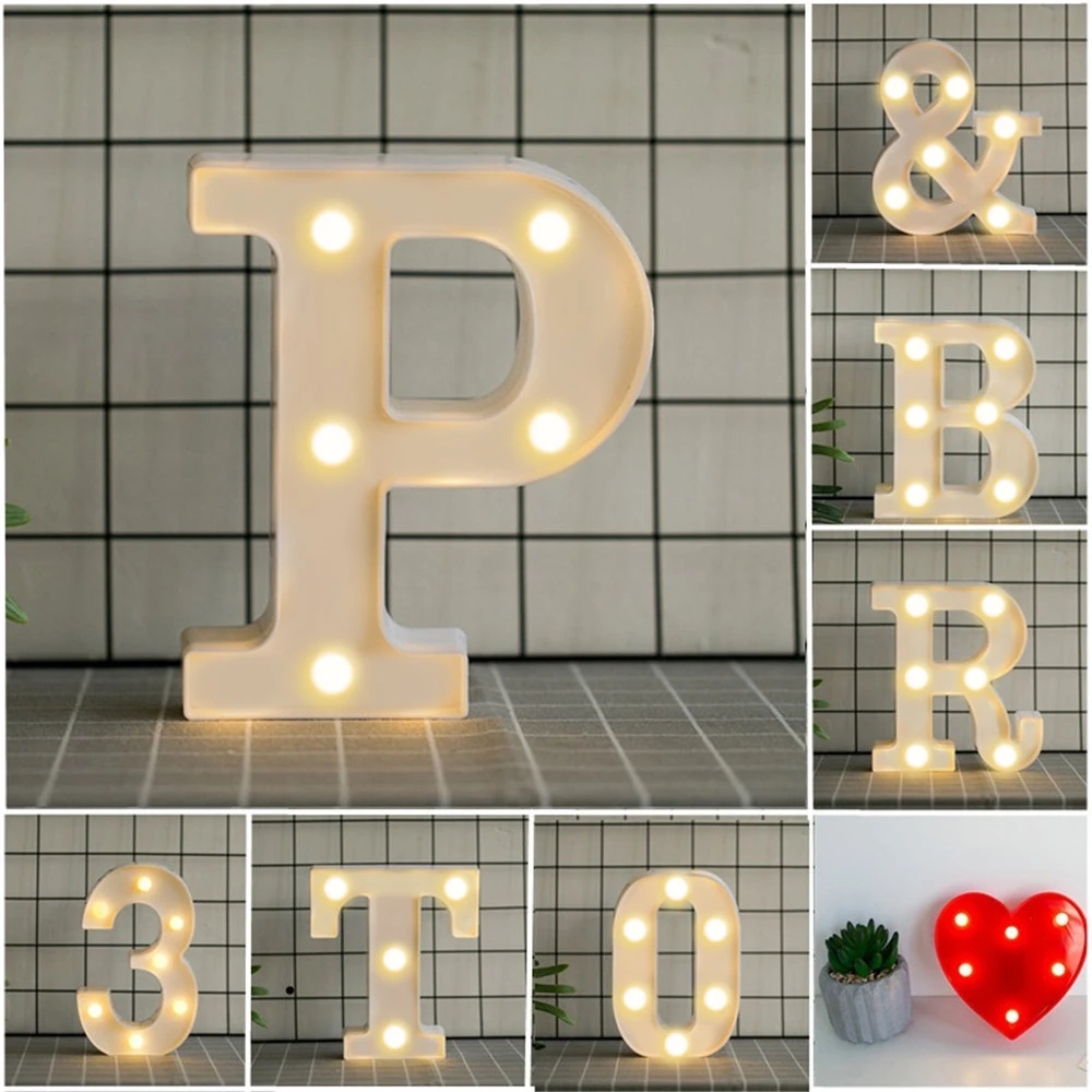 Alphabet LED Night Lights Luminous Number Lamp 16cm Letter Light For Home Wedding Birthday Christmas Party Decoration_maomaolike.com