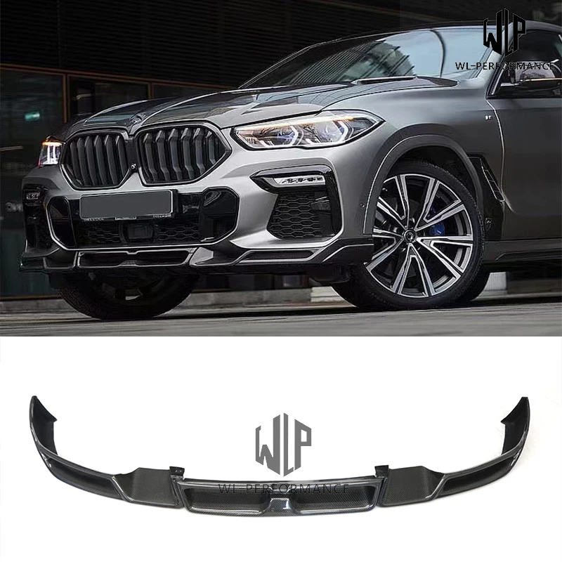 High quality Carbon fiber Forged Pattern Front Bumper Lip Rear Diffuser Body Kit For BMW X6 G06 LD Car Styling