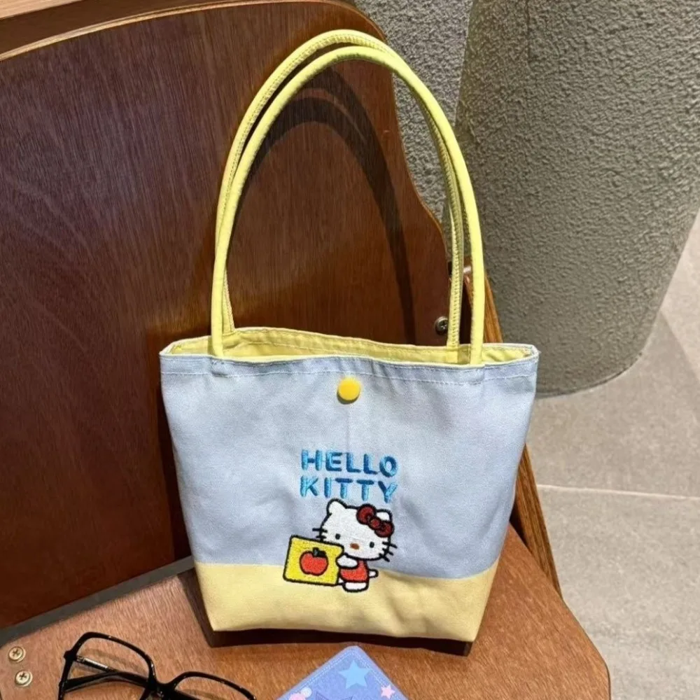 

Hello Kitty Handbag Cute Versatile Fashion Originality Color Matching Shopping Bag High-capacity Go Out Portable Shoulder Bag