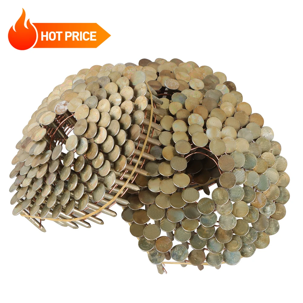 Clous à bobine inclinés à 15 degrés, 0.12 × 7/8 pouces, clous de toit à tête ronde complète, 3600 pièces