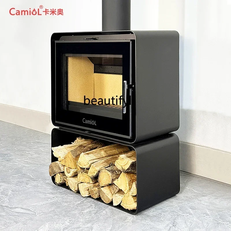 Vera legna da ardere per la casa, soggiorno, piastra in acciaio, decorazione per camino a fiamma americana incorporata