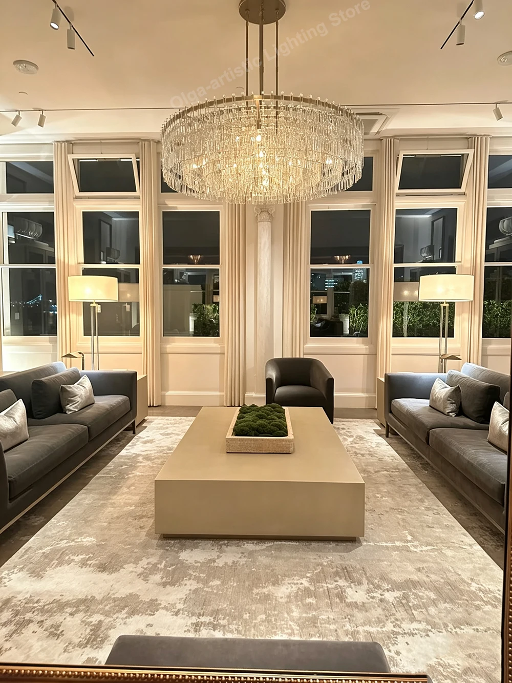 American High-end Crystal Glass Chandeliers Lighting, Dimmable Luxury Light Fixture for Ceiling Decoration Foyer Mansion Villa