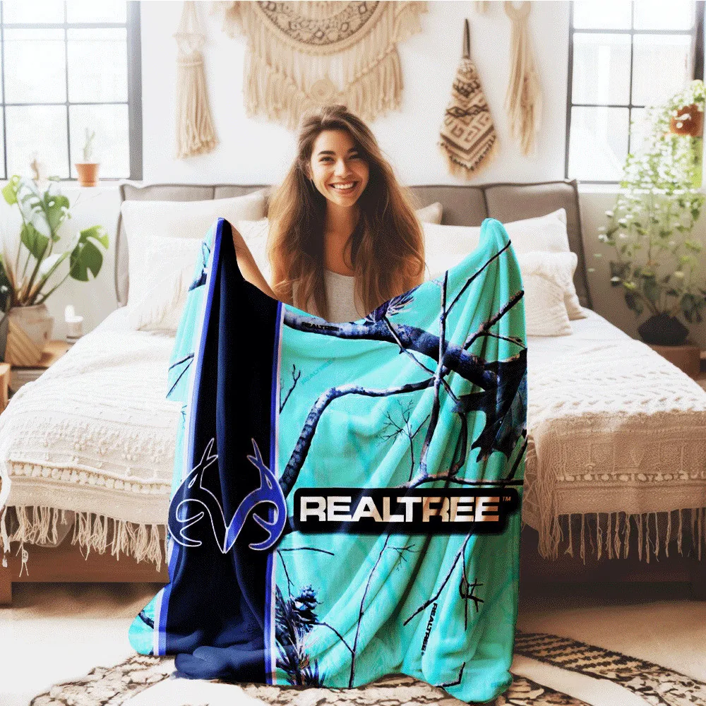 

Камуфляжное одеяло RealTree — мягкий плюшевый фланелевой плед для улицы
