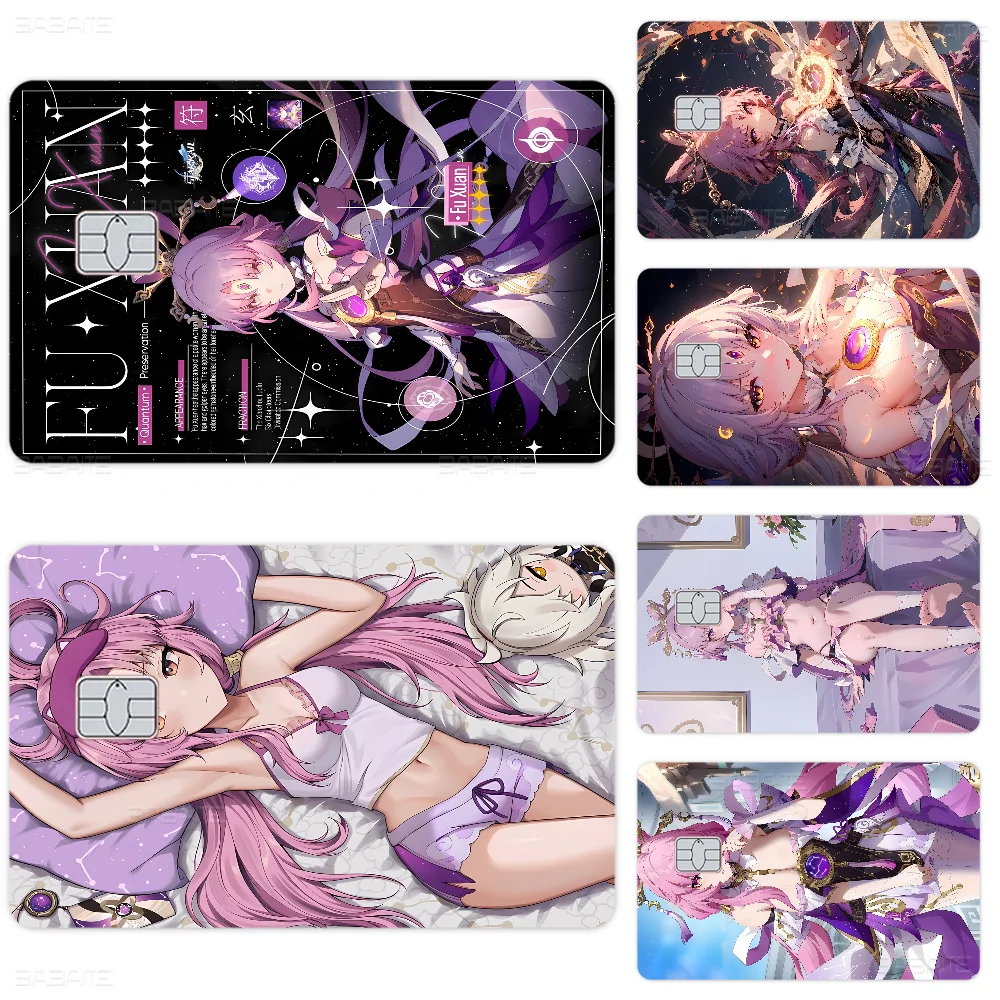 

Honkai Star Rail Fu Xuan 2024 Anime Cartoon Skin Stickers Film Tape Case For Big Credit Debit Card Front Side